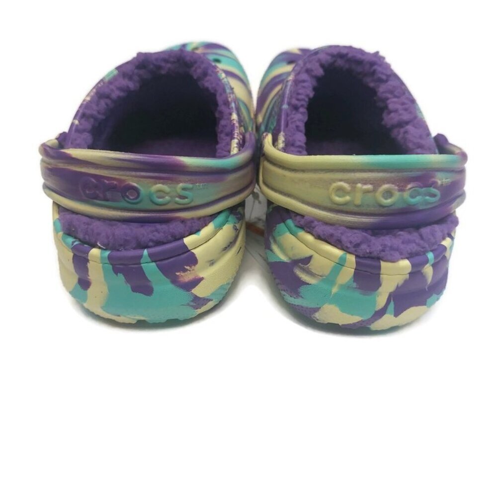 CROCS Kids Size J2 Classic Lined Marbled Clog K Lightweight Slip On Clogs Shoes - Picture 6 of 8